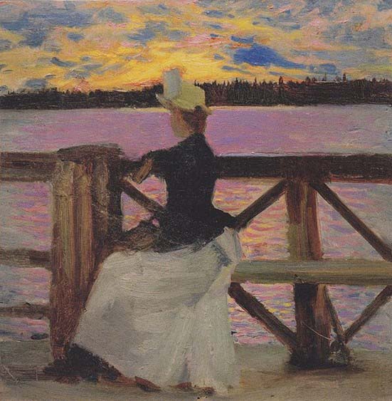 Marie Gallen at the Kuhmoniemi-bridge